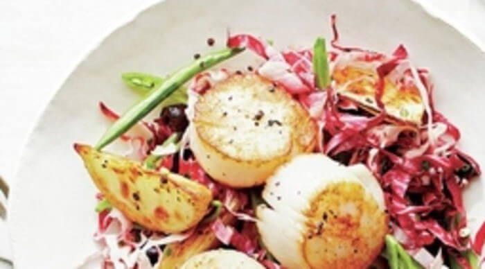 Roasted Potatoes with Scallops and Radicchio