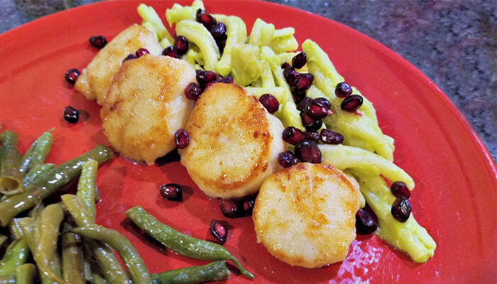 Scallops with Spiced Pomegranate