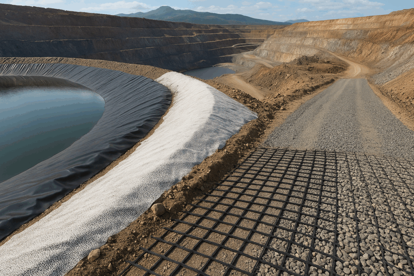 Fungsi Geomembrane, Geotextile, dan Geogrid dalam Proyek Pertambangan